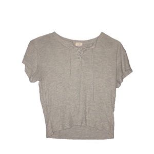Brandy Melville Cropped Short Sleeve Tied top